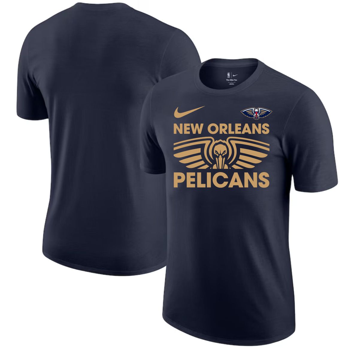 Men 2025 NBA New Orleans Pelicans Drak Blue Nike T shirts style 1->nba t-shirts->Sports Accessory